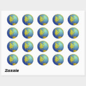 Sticker Rond Globe terrestre (Feuille)