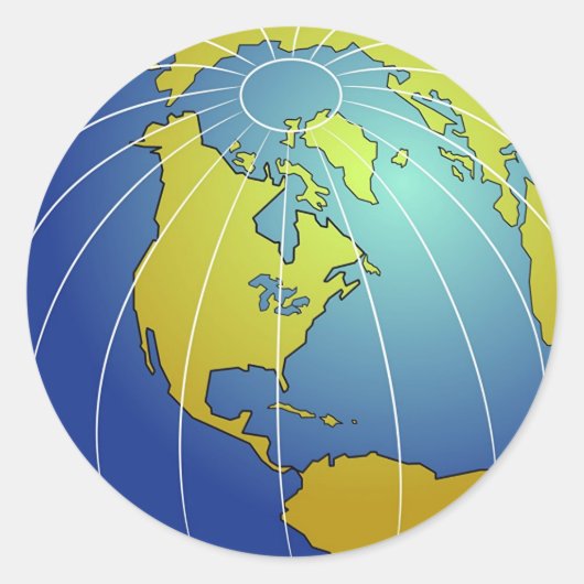 Sticker Rond Globe terrestre (Devant)