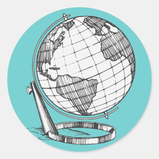 Sticker Rond Globe terrestre (Devant)
