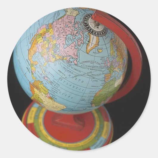 Sticker Rond Globe tournant (Devant)