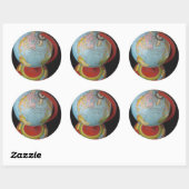 Sticker Rond Globe tournant (Feuille)