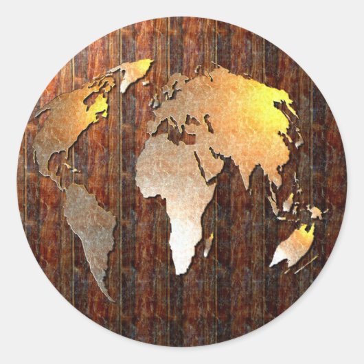Sticker Rond Globe vintage (Devant)