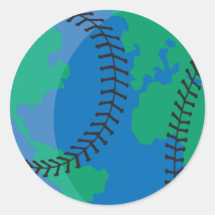 Sticker Rond globe-world baseball