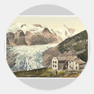 Sticker Rond Glocknerhaus, avec Pasterze et Grossglockner,