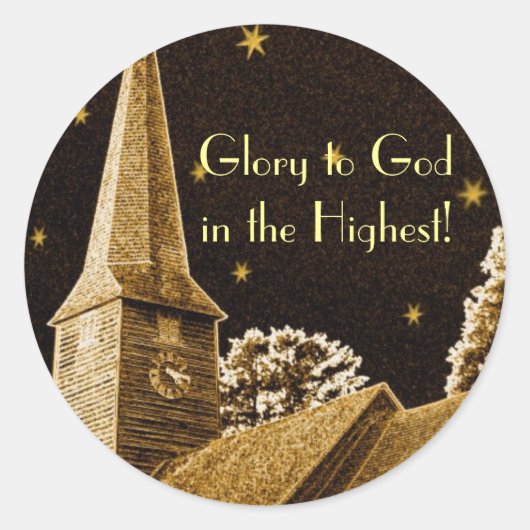 Sticker Rond Gloire à Dieu dans le plus haut ! (Devant)