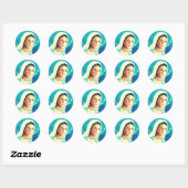Sticker Rond Gloire à la Vierge (Feuille)