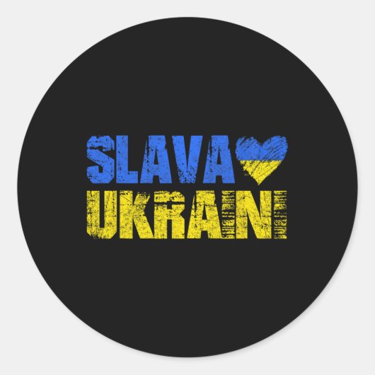 Sticker Rond Gloire à l'Ukraine (Devant)