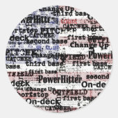 Sticker Rond Gloire du baseball | Motifs de drapeau américain g (Devant)