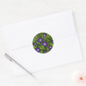 Sticker Rond Gloire du matin en violet et vert (Enveloppe)