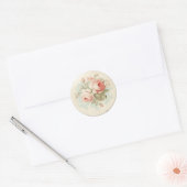 Sticker Rond Gloire rose Peachy, Chic Shabby (Enveloppe)
