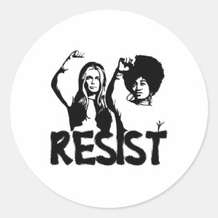 Sticker Rond Gloria Steinem Et Dorothy Pitman Hughes Résistent