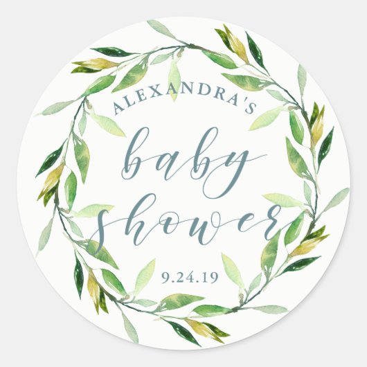 Sticker Rond Glorieuse verdure | BABY SHOWER (Devant)