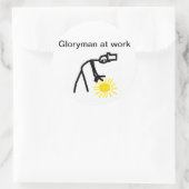 Sticker Rond Gloryman au travail (Sac)