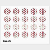 Sticker Rond Glossy Rouge cerises Retro Glam (Feuille)