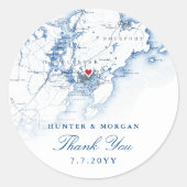 Sticker Rond Gloucester Cape Ann Elegant Marine Wedding Favor (Devant)