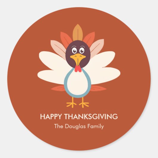 Sticker Rond Gloups Gloups Cachet d'enveloppe de Thanksgiving (Devant)