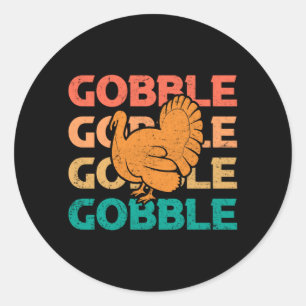 Sticker Rond Gloups Gloups Cadeau Drôle de Thanksgiving Rétro D