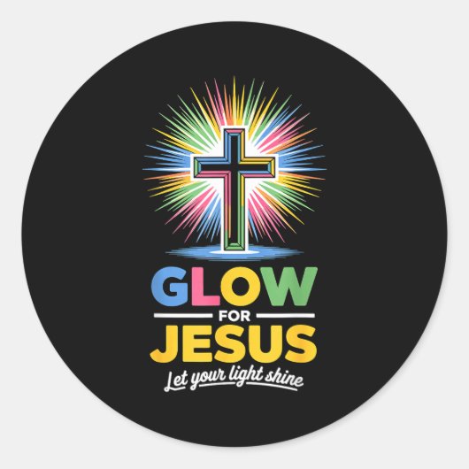 Sticker Rond Glow For Jesus Christian Faith  (Devant)