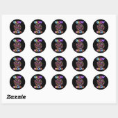 Sticker Rond Glow Party Squad Neon Lumières Anniversaire (Feuille)
