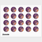 Sticker Rond Glowing Cellular Network Abstract Art (Feuille)