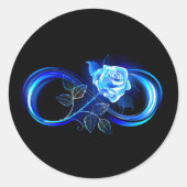Sticker Rond Glowing infinity with blue rose (Devant)