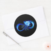 Sticker Rond Glowing infinity with blue rose (Enveloppe)