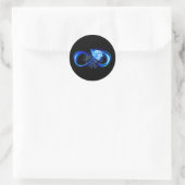 Sticker Rond Glowing infinity with blue rose (Sac)