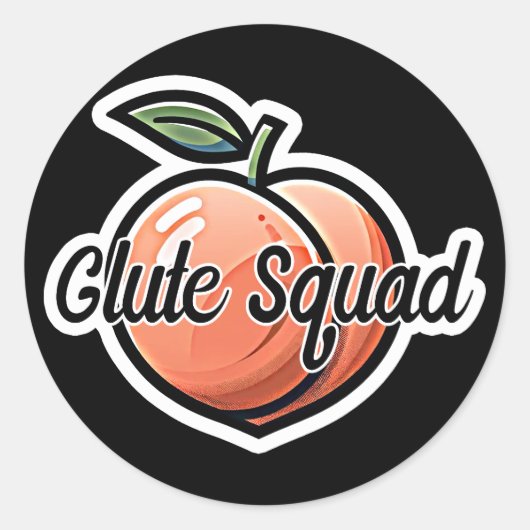 Sticker Rond Glute Squad Peach Fitness Workout (Devant)