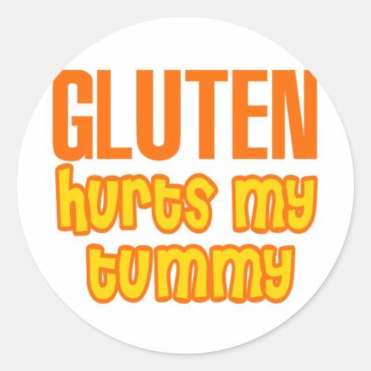 Sticker Rond Gluten fait mal à ma maman (Devant)
