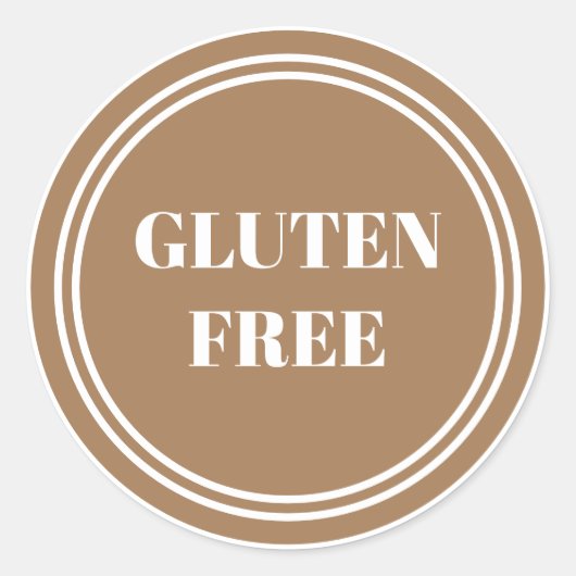 Sticker Rond Gluten Free Allergy Safe Gold Simple (Devant)