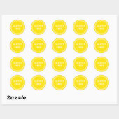 Sticker Rond Gluten Free Allergy Safe Jaune Simple (Feuille)