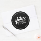 Sticker Rond Gluten Free Black & White Typographie (Enveloppe)