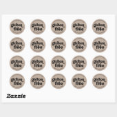 Sticker Rond Gluten Gratuit Beige Retro Simple Alimentation Bou (Feuille)