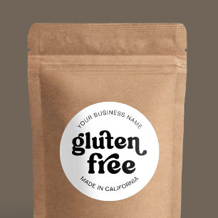 Sticker Rond Gluten Gratuit Moderne Rétro Simple Alimentation B