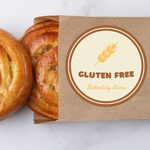 Sticker Rond Gluten Gratuit Simple Personnalisé