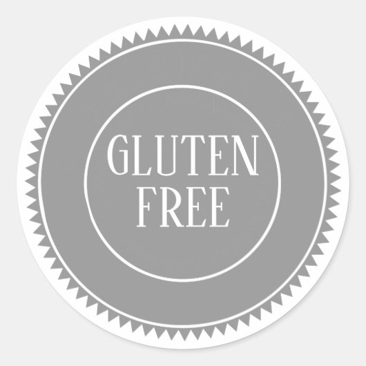 Sticker Rond Gluten Libre Aliments Allergie Gris Sûr (Devant)