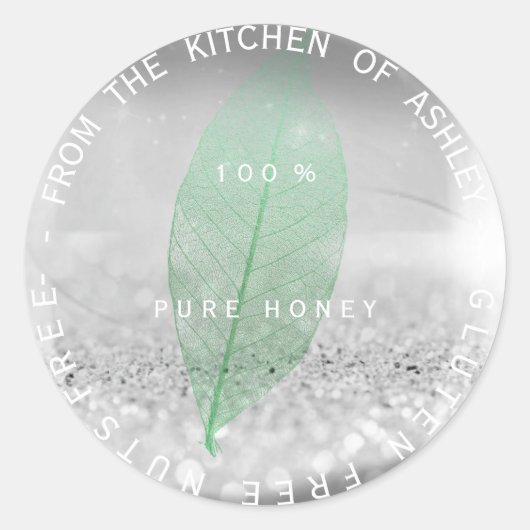 Sticker Rond Gluten Nutriments Libre Monnaie Gris d'argent Part (Devant)