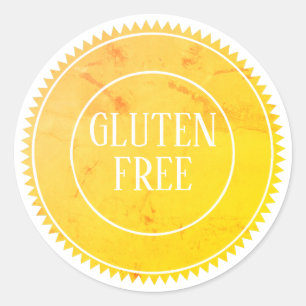 Sticker Rond Gluten sans allergie Craft Vintage sans danger