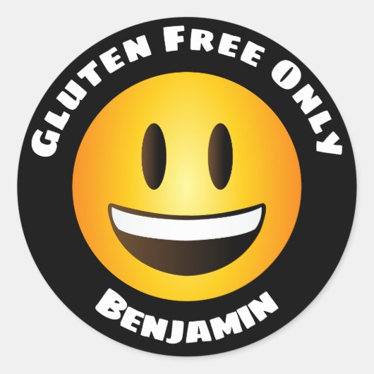 Sticker Rond Gluten sans sourire visage Emoji (Devant)