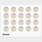 Sticker Rond Glycine violette romantique sur parchemin rustique (Feuille)