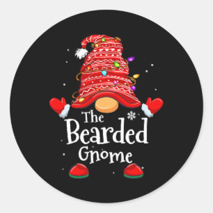 Sticker Rond Gnome à harnais - Famille de Noël Correspondant No