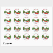 Sticker Rond Gnome avec Red Truck Holiday (Feuille)