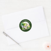 Sticker Rond Gnome brasserie Saint Patrick's day green gold (Enveloppe)