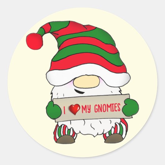 Sticker Rond Gnome Christmas (Devant)