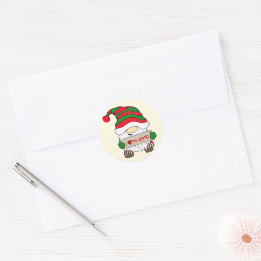 Sticker Rond Gnome Christmas (Enveloppe)