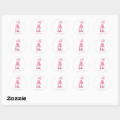 Sticker Rond Gnome de Noël Rose Joyeux (Feuille)