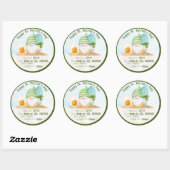 Sticker Rond Gnome de plage St Patrick's Day (Feuille)