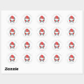 Sticker Rond Gnome drôle avec Garland Festive Noël (Feuille)
