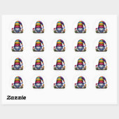 Sticker Rond Gnome florale mignonne (Feuille)