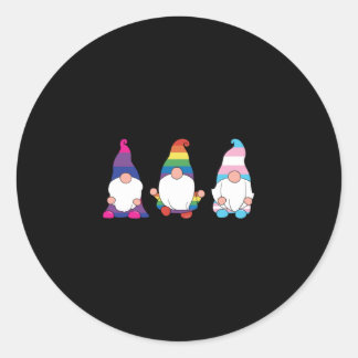 Sticker Rond Gnome LGBTQ Bisexual Transexuel Ally